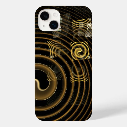 Coques Case-Mate iPhone Vagues dorées hypnotiques Art abstrait moderne (Verso)