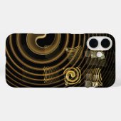 Coques Case-Mate iPhone Vagues dorées hypnotiques Art abstrait moderne (Verso (horizontal))