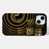 Coques Case-Mate iPhone Vagues dorées hypnotiques Art abstrait moderne (Verso (horizontal))