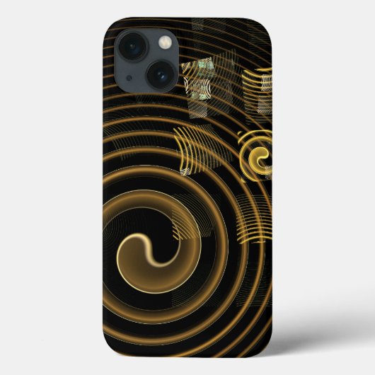 Coques Case-Mate iPhone Vagues dorées hypnotiques Art abstrait moderne (Verso)