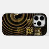 Coques Case-Mate iPhone Vagues dorées hypnotiques Art abstrait moderne (Verso (horizontal))