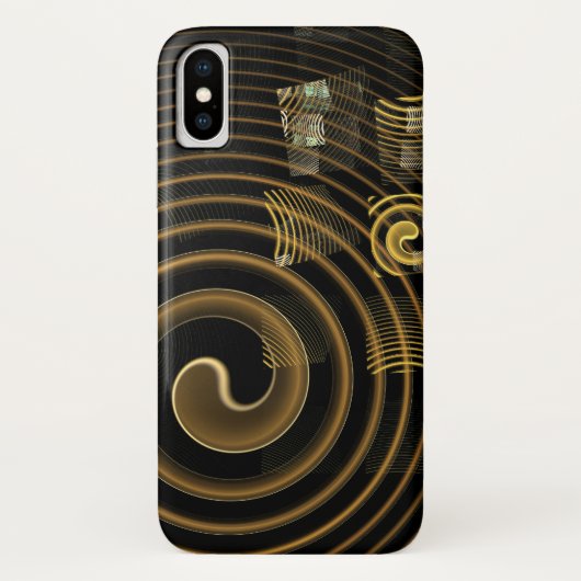 Coques Case-Mate iPhone Vagues dorées hypnotiques Art abstrait moderne (Dos)