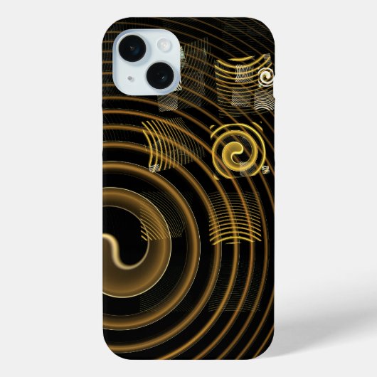 Coques Case-Mate iPhone Vagues dorées hypnotiques Art abstrait moderne (Verso)