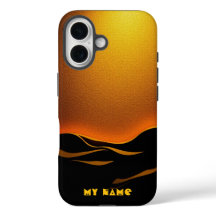 Vagues du désert d'or au coucher du soleil