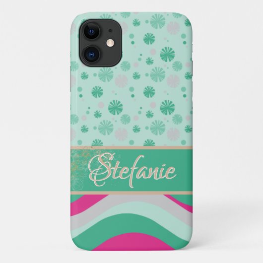 Coques Case-Mate iPhone Vagues et fleurs rétro (Dos)