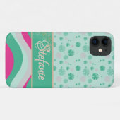 Coques Case-Mate iPhone Vagues et fleurs rétro (Dos (Horizontal))