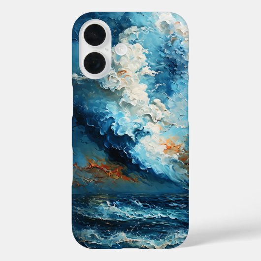 Coques Case-Mate iPhone Vagues et nuages océaniques Abstraits en bleu dyna (Verso)