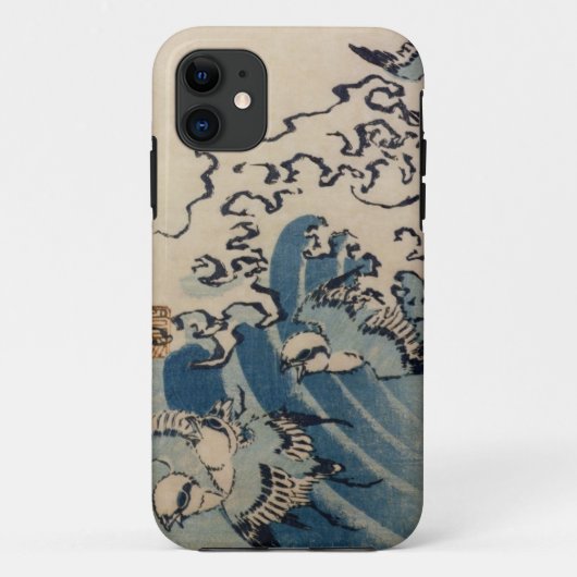 Coques Case-Mate iPhone Vagues et oiseaux, c.1825 (copie de bois de (Dos)