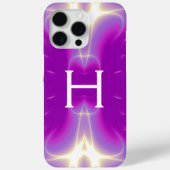 COQUES Case-Mate iPhone VAGUES LUMINEUSES FRACTALES MONOGRAMME, PURPLE ROS (Verso)
