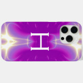 COQUES Case-Mate iPhone VAGUES LUMINEUSES FRACTALES MONOGRAMME, PURPLE ROS (Verso (horizontal))
