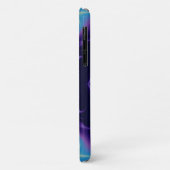 Coques Case-Mate iPhone VAGUES LUMINEUSES MONOGRAM violet violet bleu (Dos/Gauche)