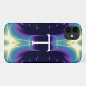 Coques Case-Mate iPhone VAGUES LUMINEUSES MONOGRAM violet violet bleu (Dos (Horizontal))