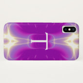 Coques Case-Mate iPhone VAGUES LUMINEUSES MONOGRAM violet violet rose (Dos (Horizontal))