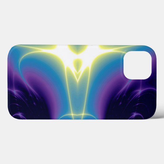 Coques Case-Mate iPhone VAGUES LUMINEUSES Violet Bleu Fractales (Verso (horizontal))