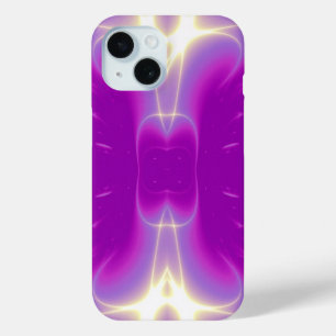 COQUE POUR iPhone 15 VAGUES LUMINEUSES VIOLET VIOLET ROSE