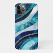 Coques Case-Mate iPhone Vagues - Mixte Media Blue Abstrait (Dos)