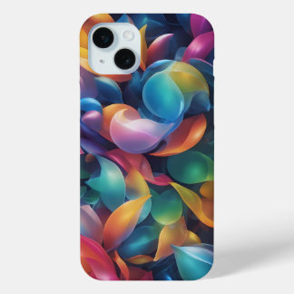 Coque iPhone 15 Mini Vagues Multicolores 🎨 Art Abstrait Énergétique