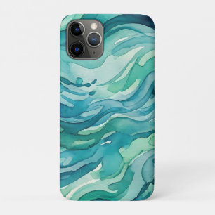 Case-Mate iPhone Case Vagues océaniques à l'aquarelle sarcelle