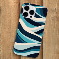 Vagues océaniques Abstraites Motif minimal bleu cy
