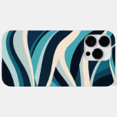 Coques Case-Mate iPhone Vagues océaniques Abstraites Motif minimal bleu cy (Verso (horizontal))