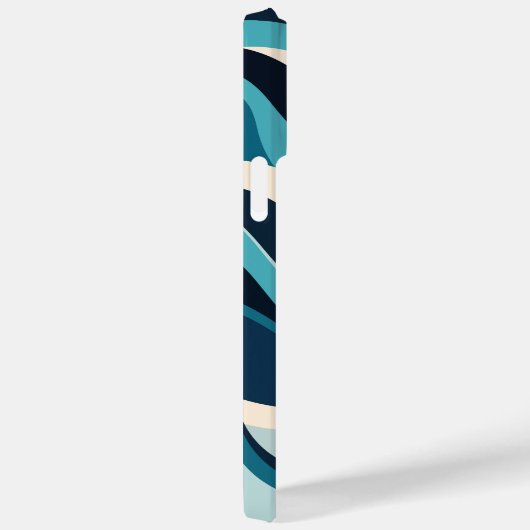 Coques Case-Mate iPhone Vagues océaniques Abstraites Motif minimal bleu cy (Verso / Droite)