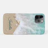 Coques Case-Mate iPhone Vagues Océaniques Turquoise & Sable De Plage (Dos (Horizontal))