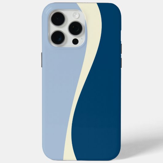 Coques Case-Mate iPhone Vagues simples 2 en bleu foncé, bleu clair et crèm (Verso)