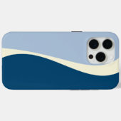 Coques Case-Mate iPhone Vagues simples 2 en bleu foncé, bleu clair et crèm (Verso (horizontal))