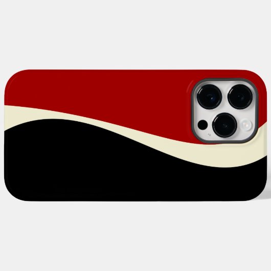 Coques Case-Mate iPhone Vagues simples 2 en rouge et crème (Verso (horizontal))