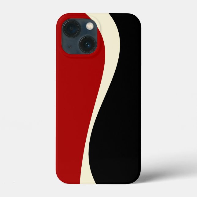Coques Case-Mate iPhone Vagues simples 2 en rouge et crème (Verso)
