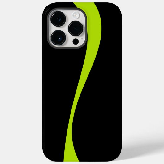 Coques Case-Mate iPhone Vagues simples 2 en vert citron et noir (Verso)