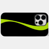 Coques Case-Mate iPhone Vagues simples 2 en vert citron et noir (Verso (horizontal))
