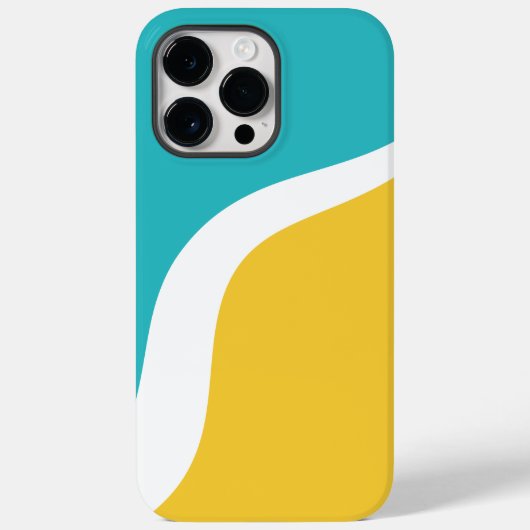 Coques Case-Mate iPhone Vagues simples 3 - Turquoise et Jaune (Verso)