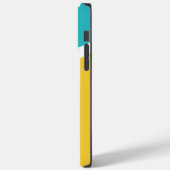 Coques Case-Mate iPhone Vagues simples 3 - Turquoise et Jaune (Verso / Gauche)