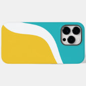 Coques Case-Mate iPhone Vagues simples 3 - Turquoise et Jaune (Verso (horizontal))