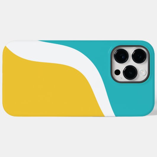 Coques Case-Mate iPhone Vagues simples 3 - Turquoise et Jaune (Verso (horizontal))