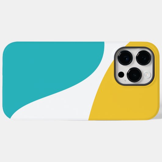 Coques Case-Mate iPhone Vagues simples 4 - Turquoise et Jaune (Verso (horizontal))