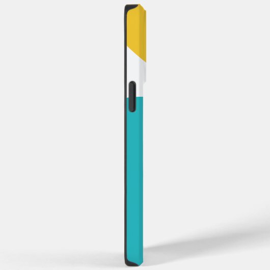 Coques Case-Mate iPhone Vagues simples 4 - Turquoise et Jaune (Verso / Droite)