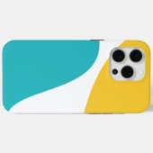 Coques Case-Mate iPhone Vagues simples 4 - Turquoise et Jaune (Verso (horizontal))
