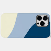 Coques Case-Mate iPhone Vagues simples - bleu foncé, bleu clair et crème (Verso (horizontal))