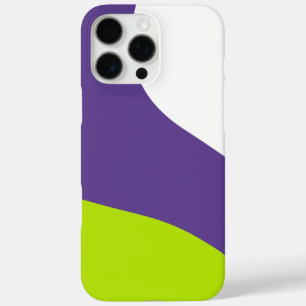 Coques iPhone 16 Pro Max Vagues simples en vert citron vert et violet