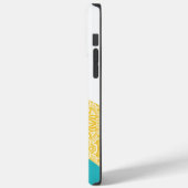 Coques Case-Mate iPhone Vagues simples - Motif floral Turquoise et Jaune (Verso / Gauche)