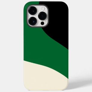Coque Pour Pour iPhone 14 Pro Max Vagues simples - vert, crème et noir