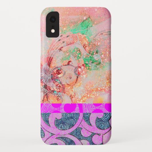 Coques Case-Mate iPhone VAGUES / Tourbillons rose vif violet clair dans de (Dos)