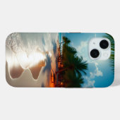 Coques Case-Mate iPhone Vagues tropicales Plage ciel bleu nuageux (Verso (horizontal))