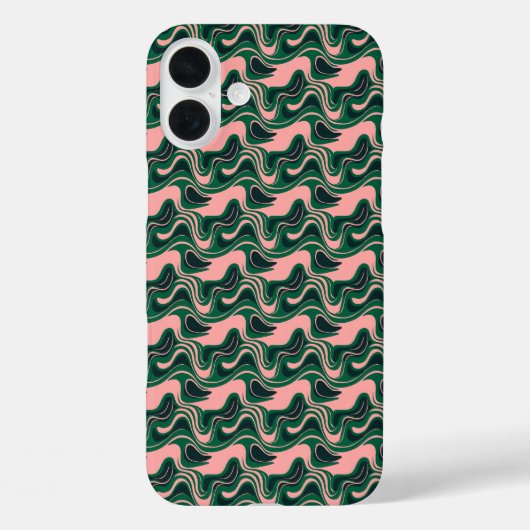 Coques Case-Mate iPhone "Vagues vertes et roses joueuses" (Verso)