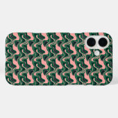 Coques Case-Mate iPhone "Vagues vertes et roses joueuses" (Verso (horizontal))