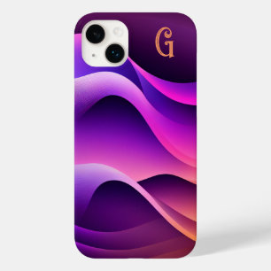 Coque Pour iPhone 14 Plus Vagues violettes et orange personnalisées