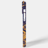 Coques Case-Mate iPhone Vaisseau antique, Dauphins, Or, Monogramme bleu ma (Verso / Gauche)