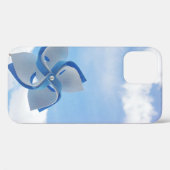 Coques Case-Mate iPhone Vaisseau blanc et bleu sous ciel nuageux (Verso (horizontal))